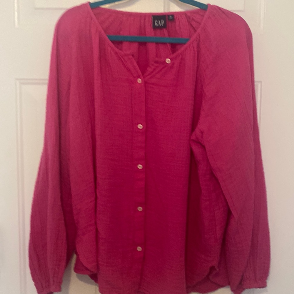 Hot pink gauze gap shirt summer 2022